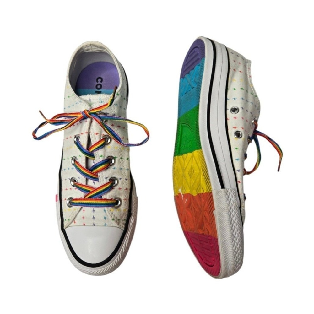 Converse Chuck Taylor All Star Ox Pride Pattern Rainbow Low Top Sneakers W6 M4